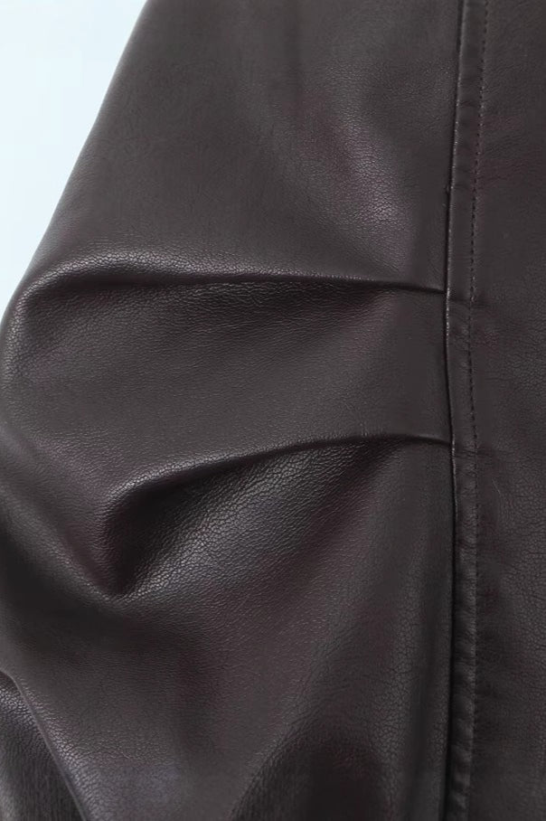 Oversized PU Moto Jacket