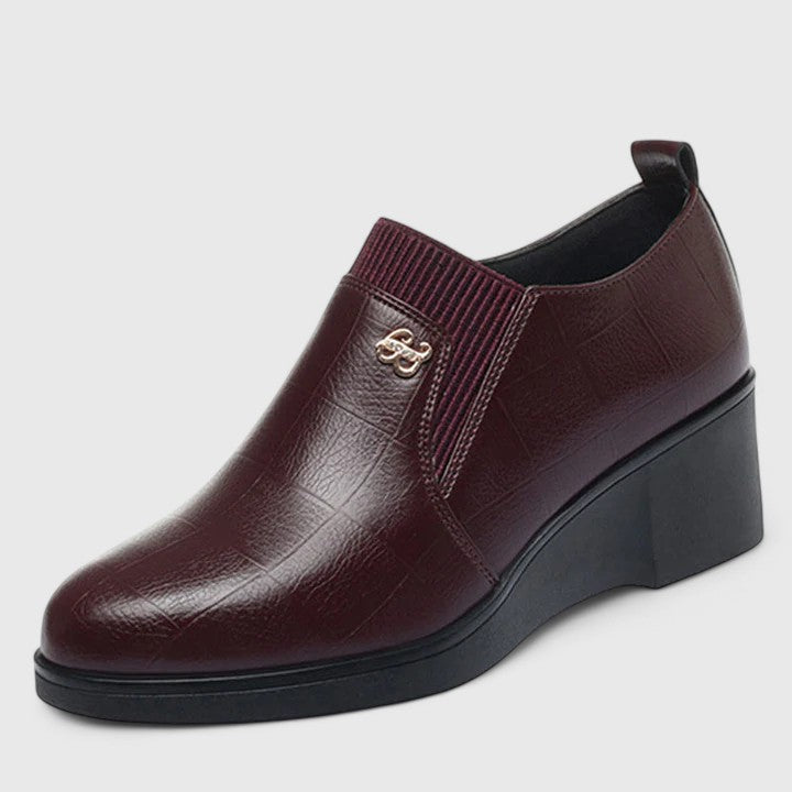 Pointed Toe Slip On Wedge Heel Ankle Shoes