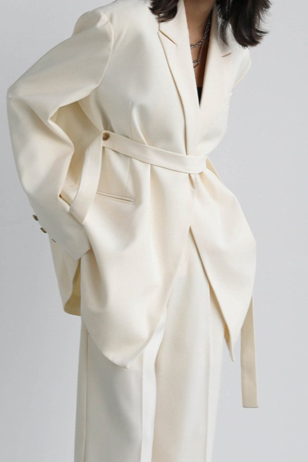 Belted Shoulder Detail Blazer