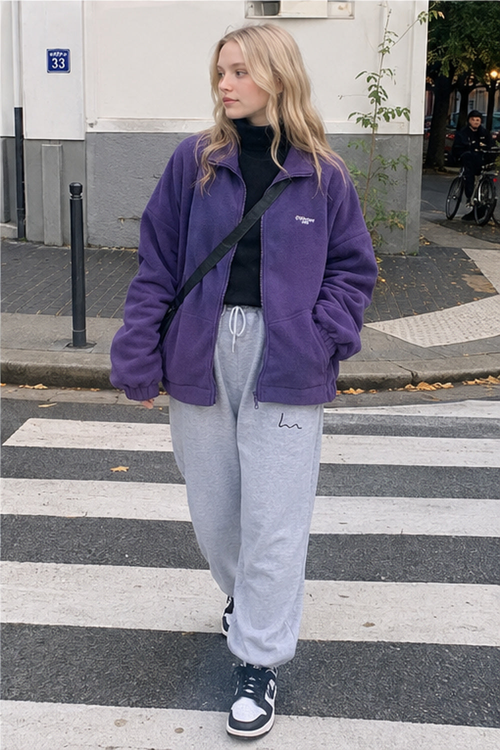 Letter Print Zip-up Jacket