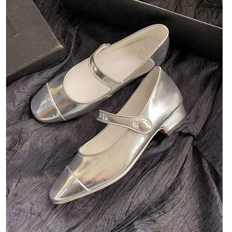 Kondo Square Toe Block Heels Mary Jane Shoes