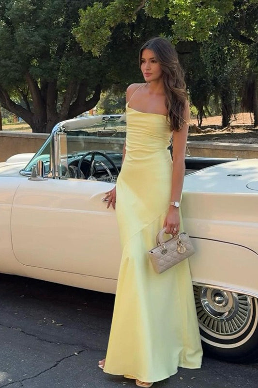 Belted Edition Backless Maxi Silk Dress