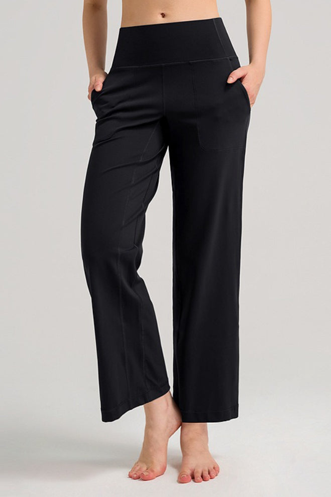 Breathable Straight Leg Loose High Waist Yoga Pants