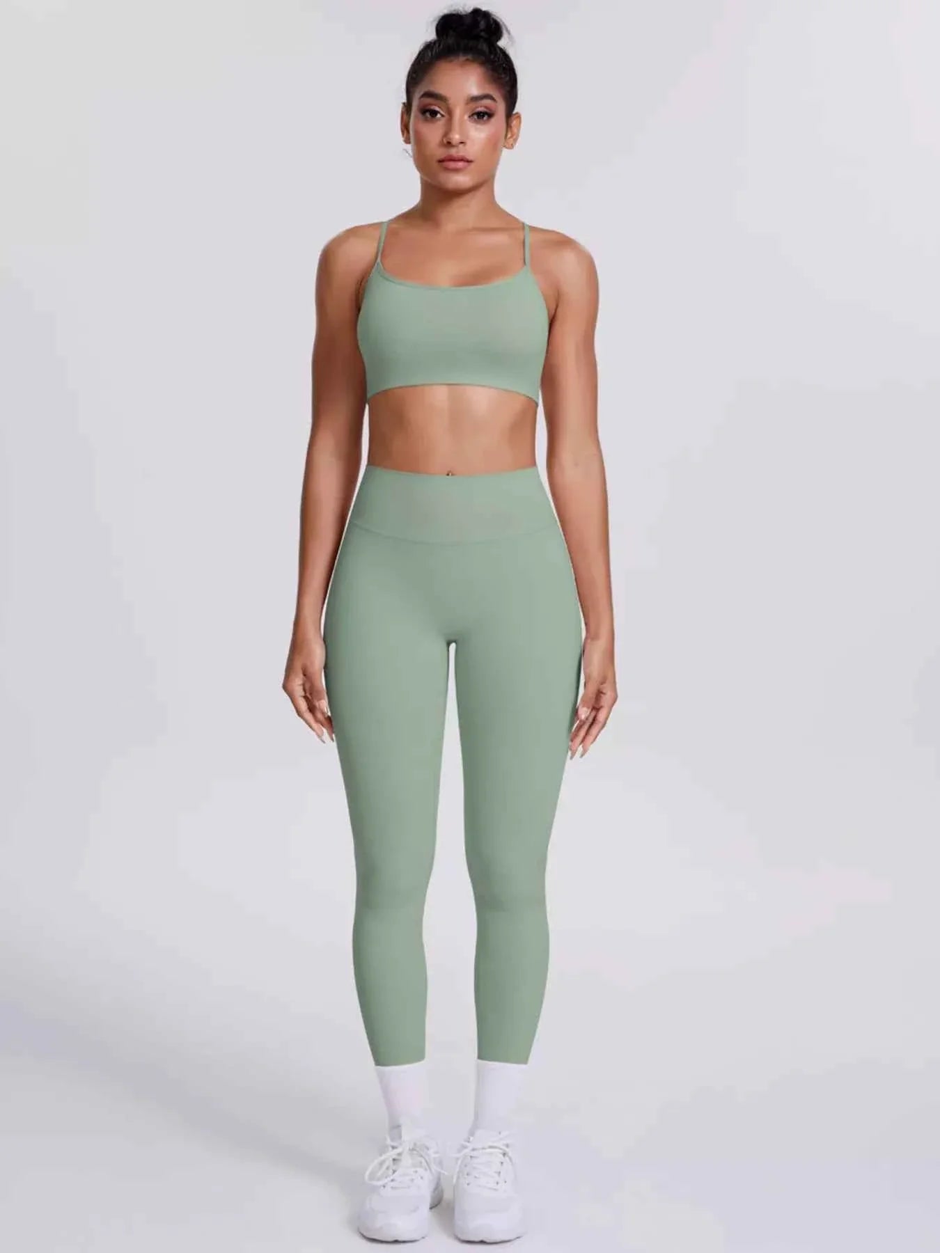 Criss-Cross Back Cami and Leggings Active Set