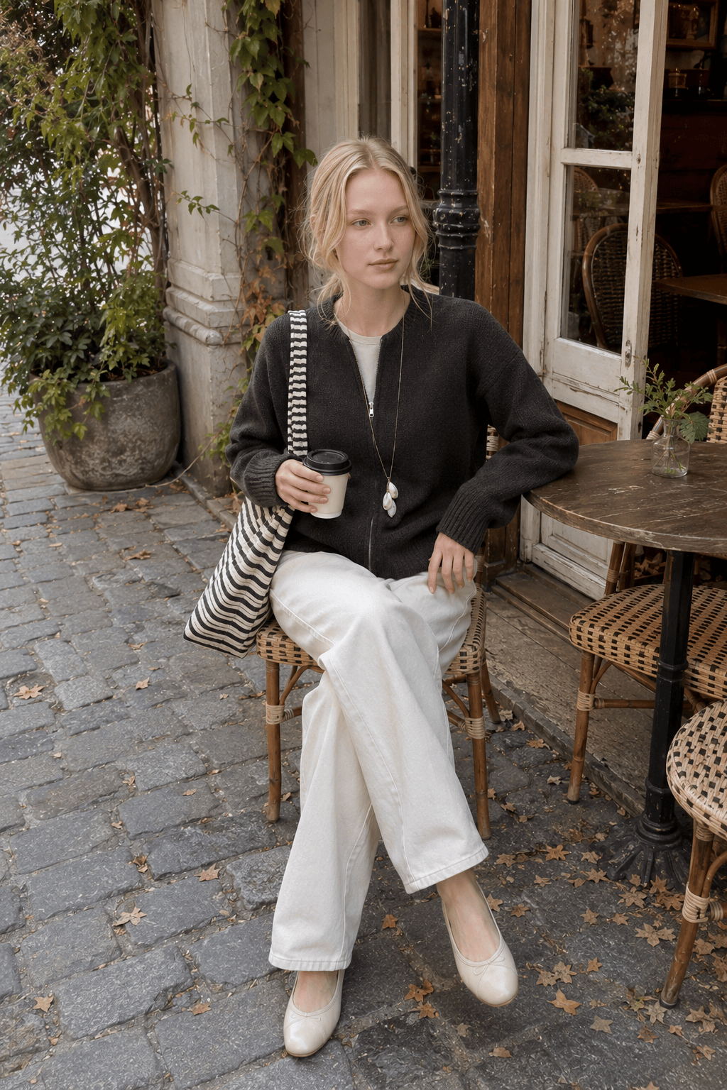 Casual Solid Color Zip-Up Loose Fit Knit Sweater