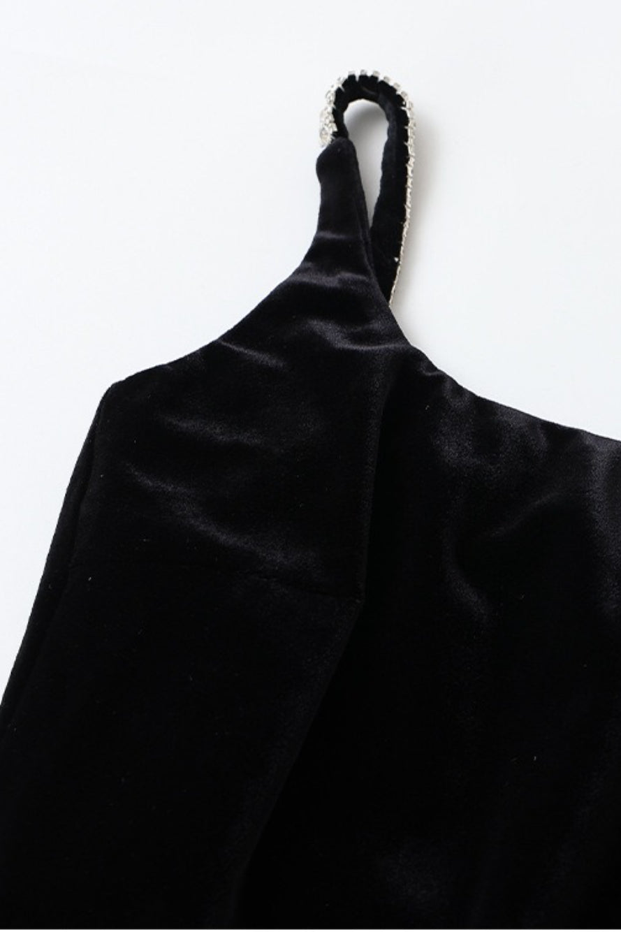 Sexy Velvet Strappy Backless Maxi Dress 9