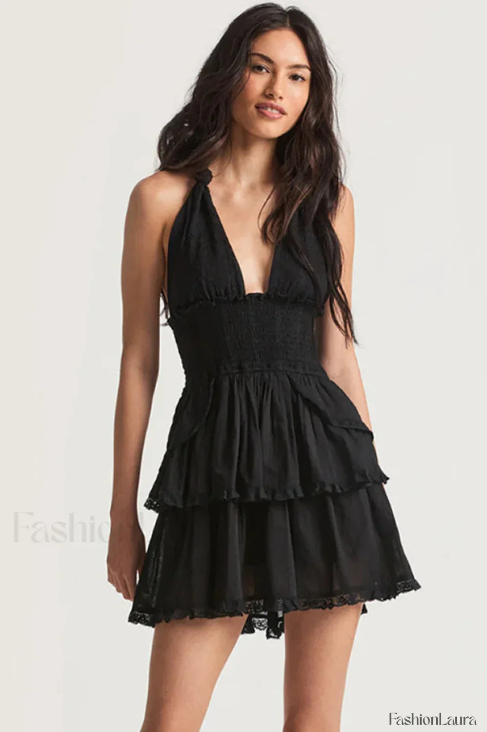 Deanna Floral Stylish Halter Dress