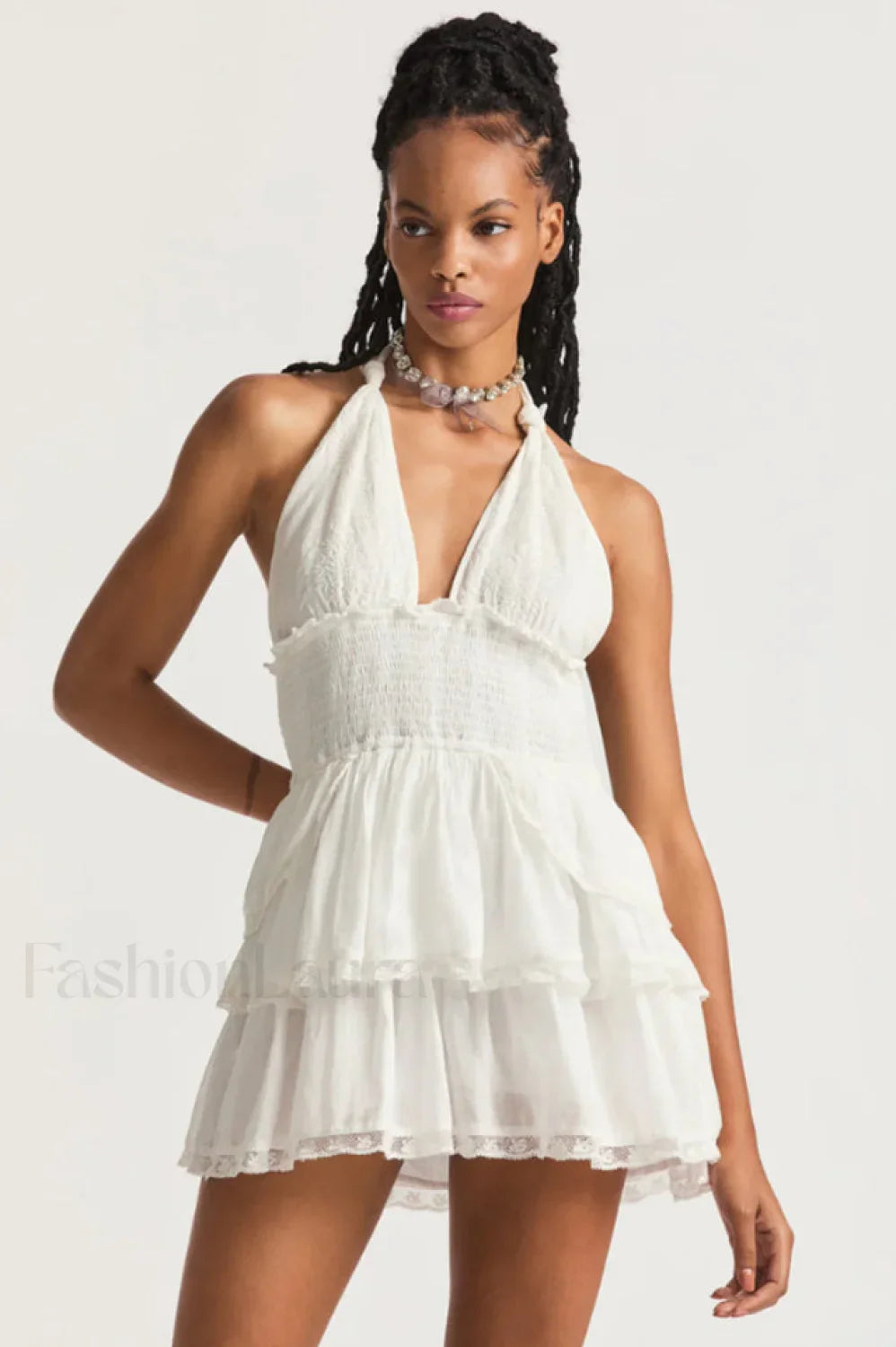 Deanna Floral Stylish Halter Dress