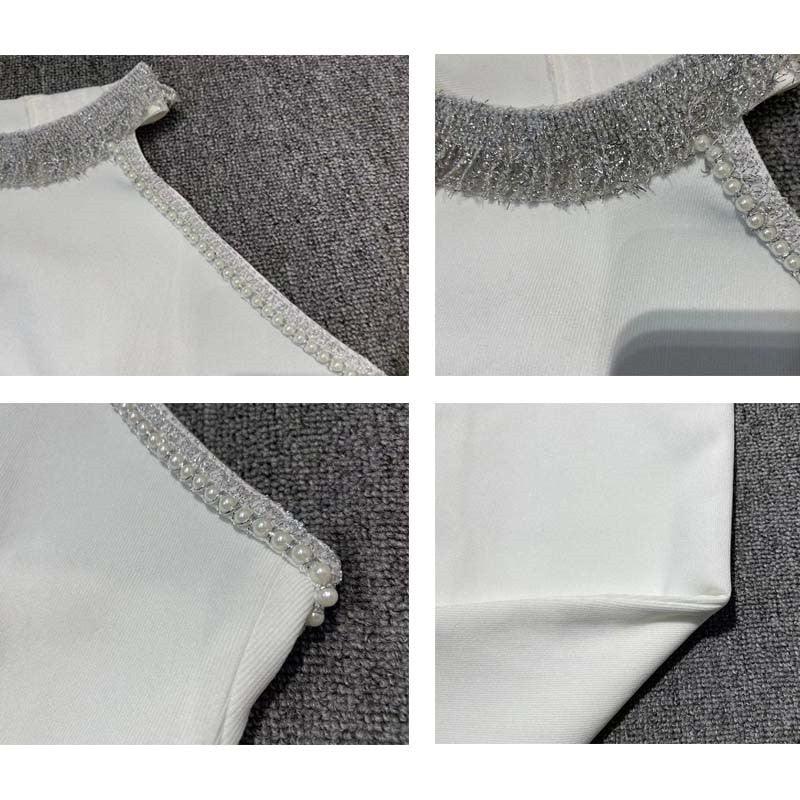 Deborah Embellished Glitter Halter Neck Midi Dress