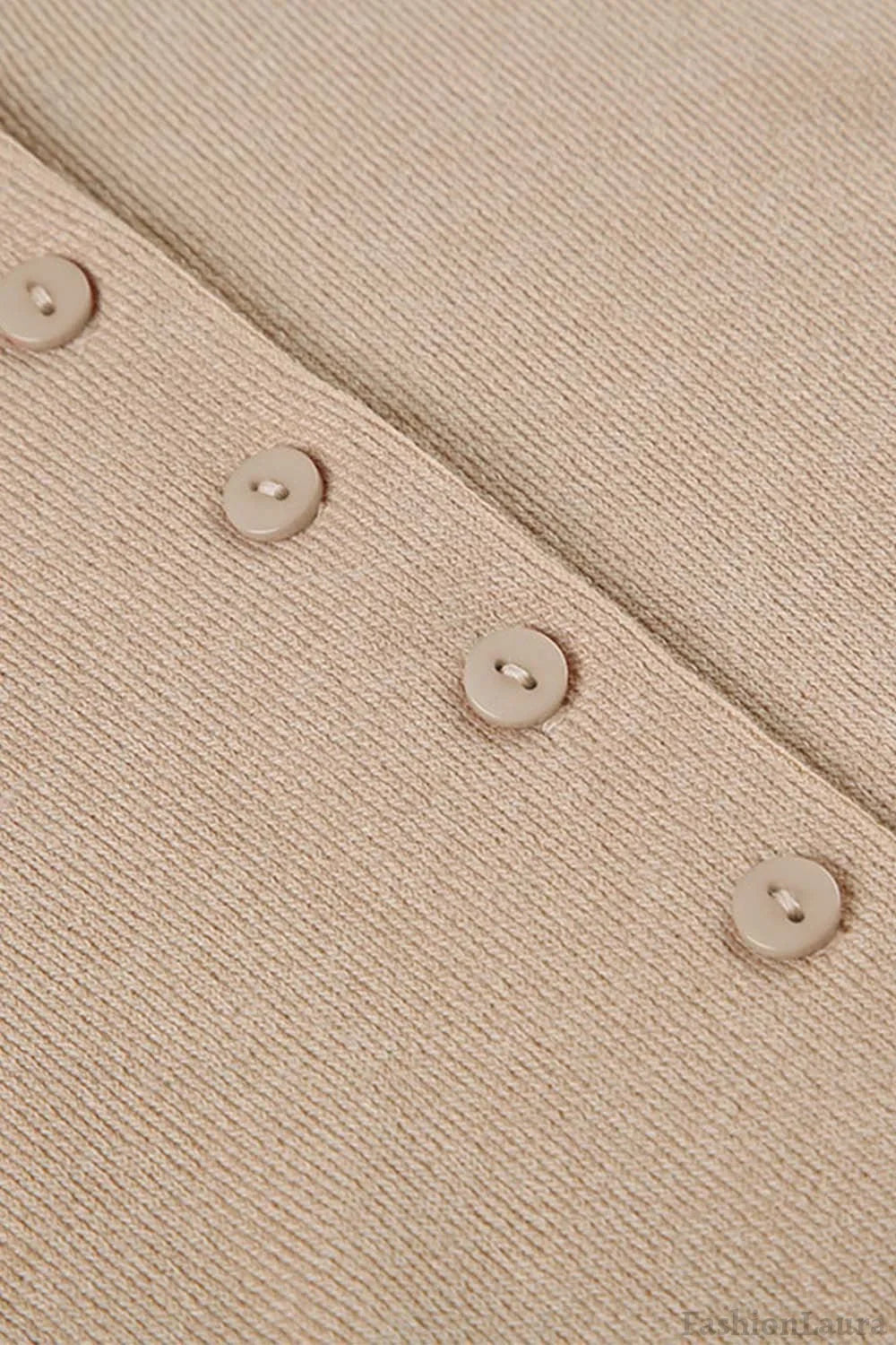 Deep V-Neck Buttoned Sweater Dress