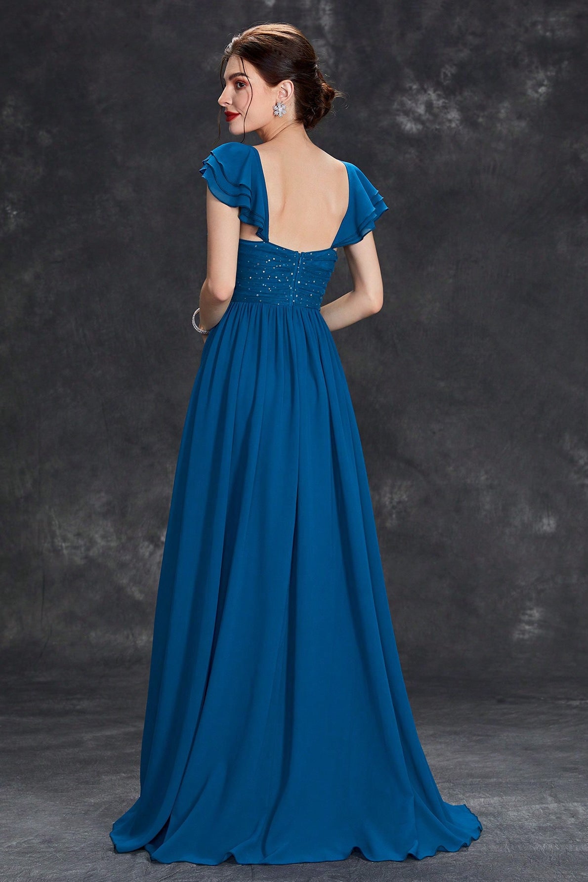Spaghetti Strap Strapless Layered Formal Maxi Dress - View 2
