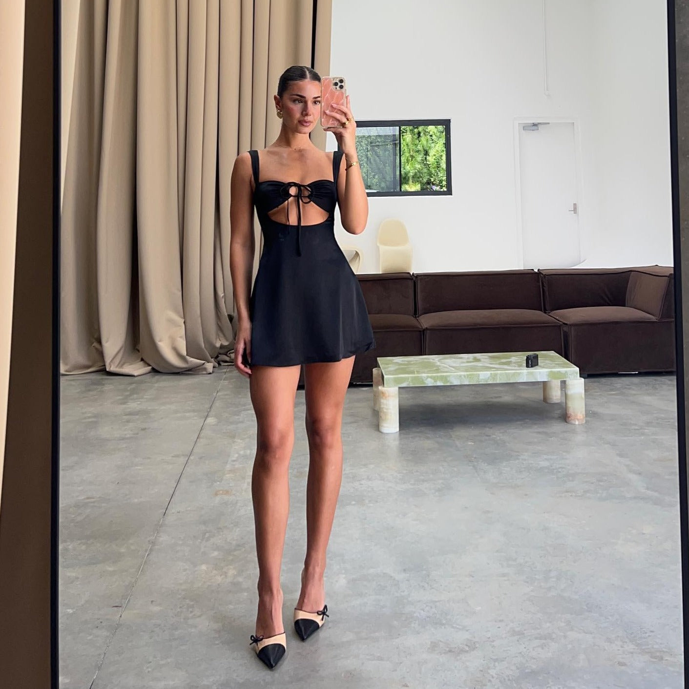 Sunlit Afternoon Satin Mini Dress - View 10