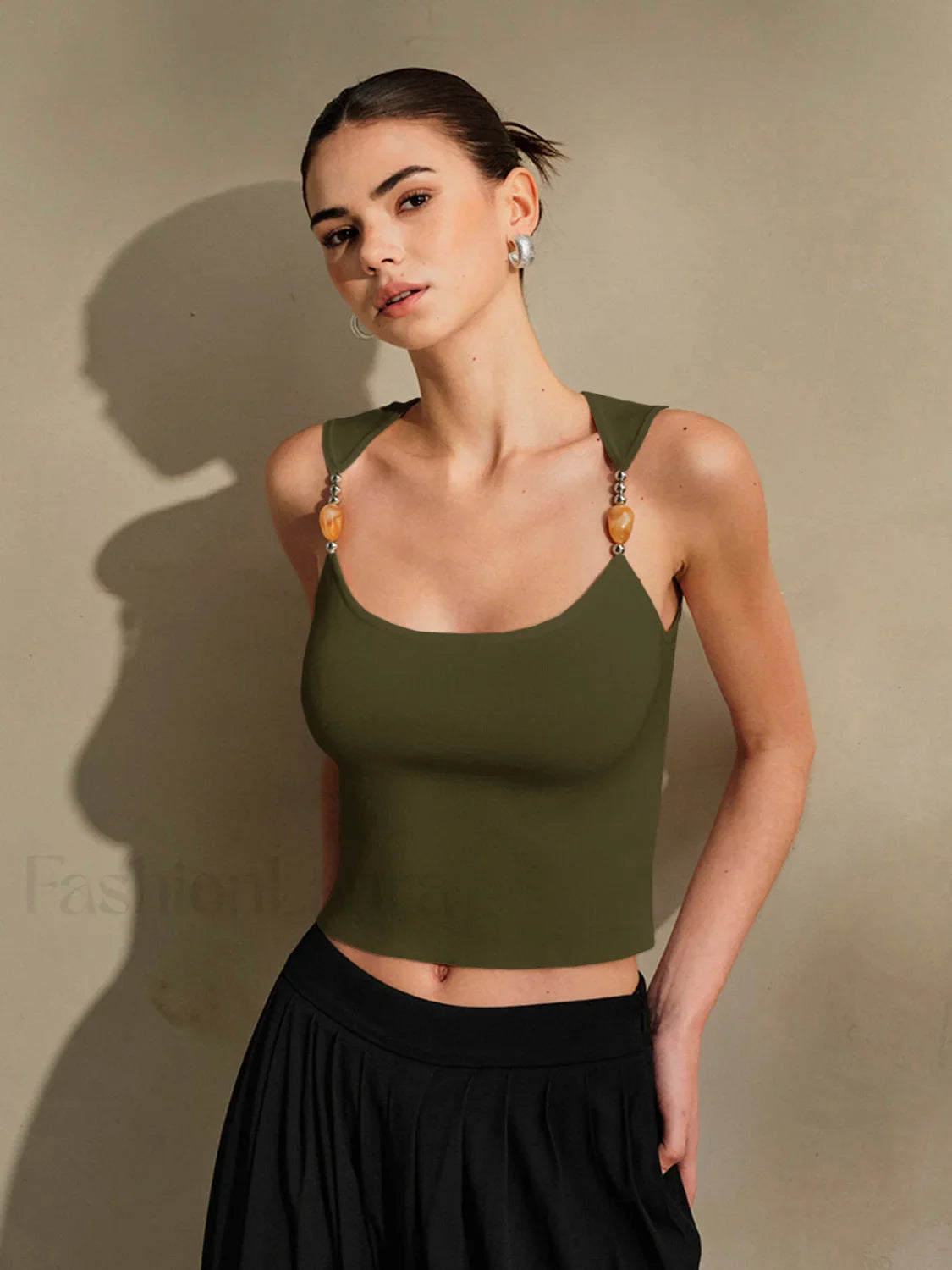 Delicate-Strap Crop Knit Top