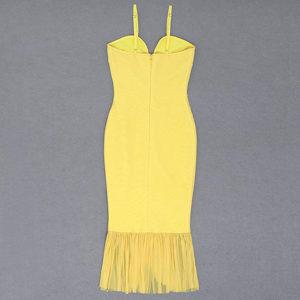 Dellie Spaghetti Strap Solid Ruched Dress