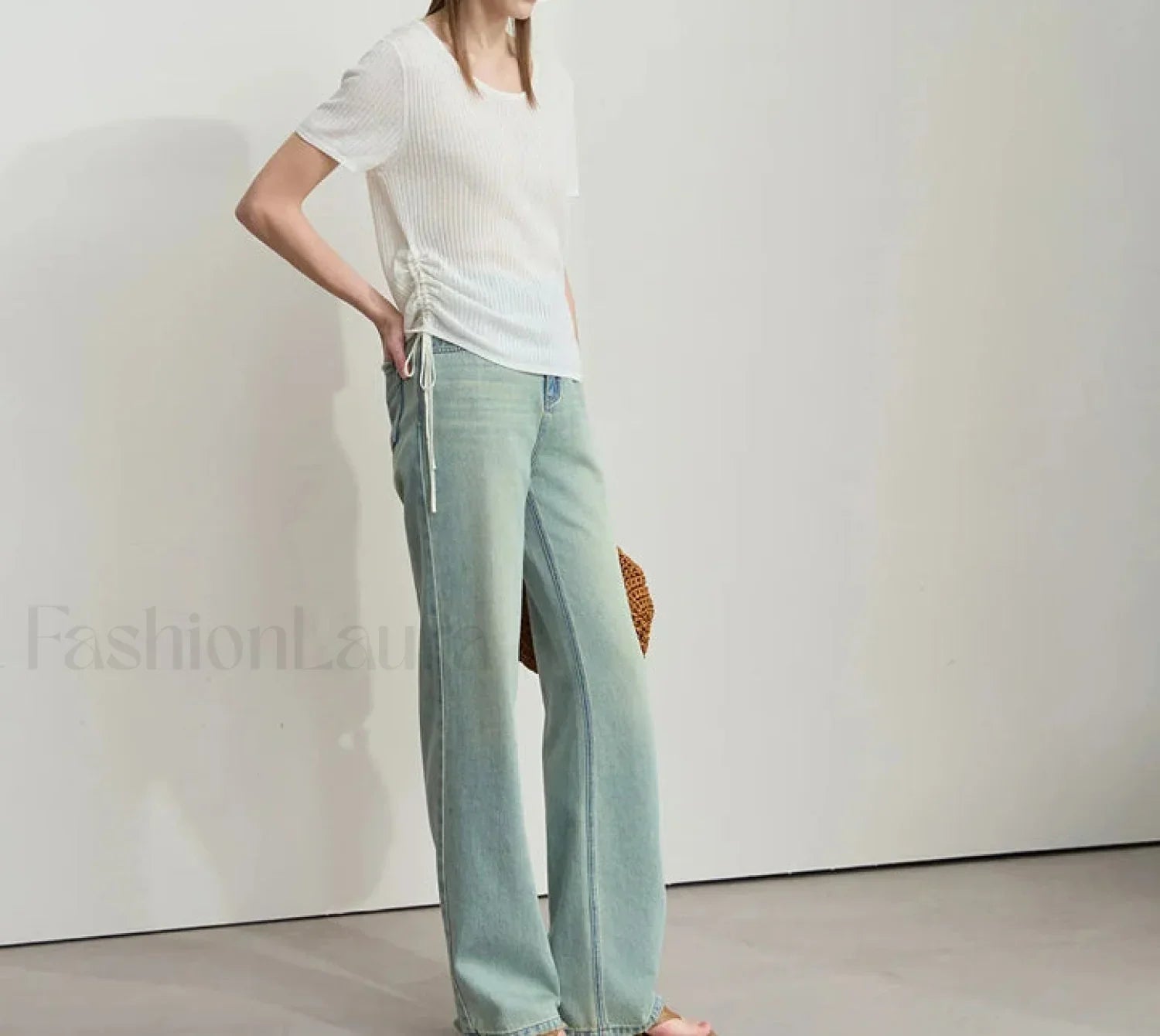 Denim Wide Leg Pants T-Shirt