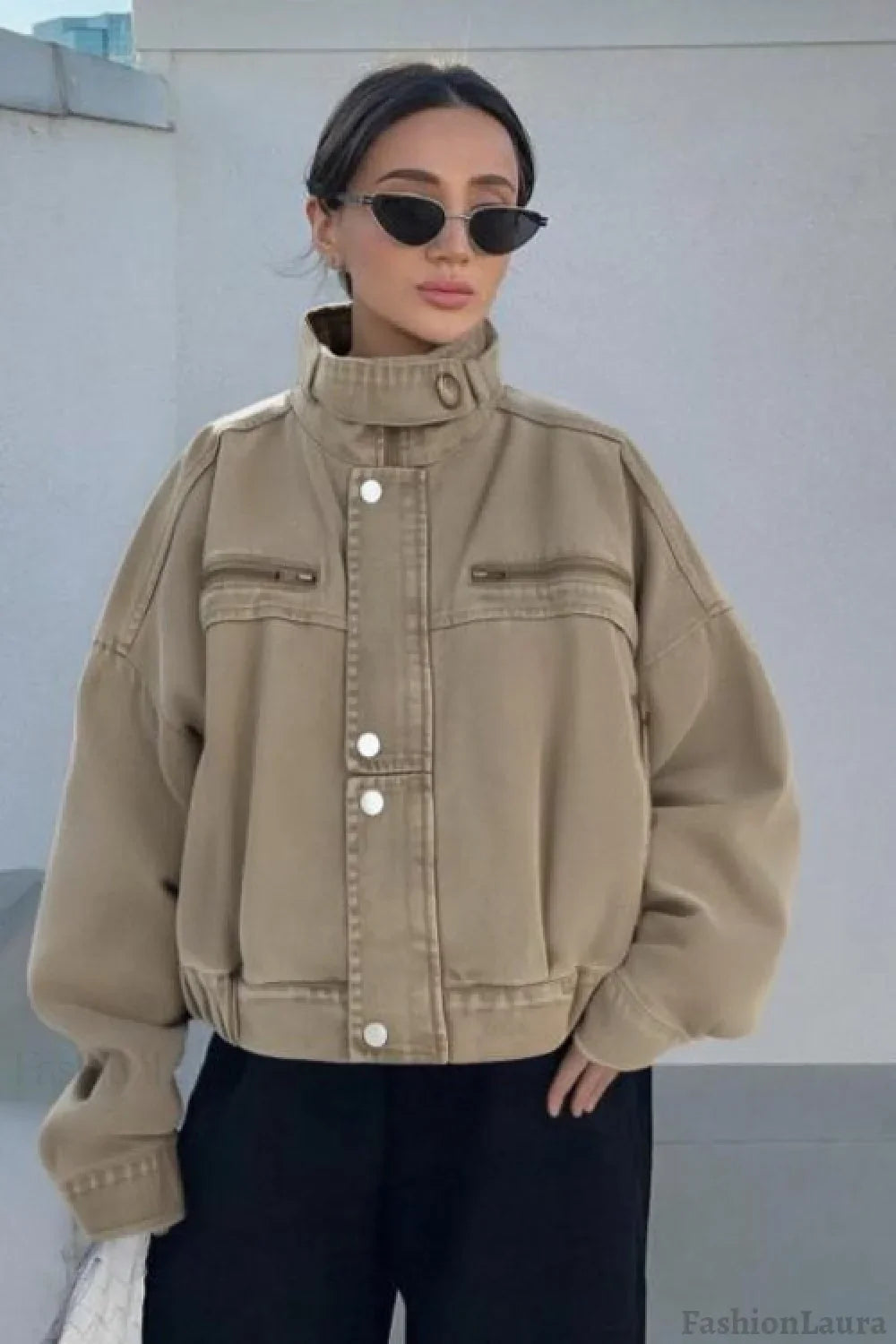 Denim Workwear Cropped Jacket S / Khaki