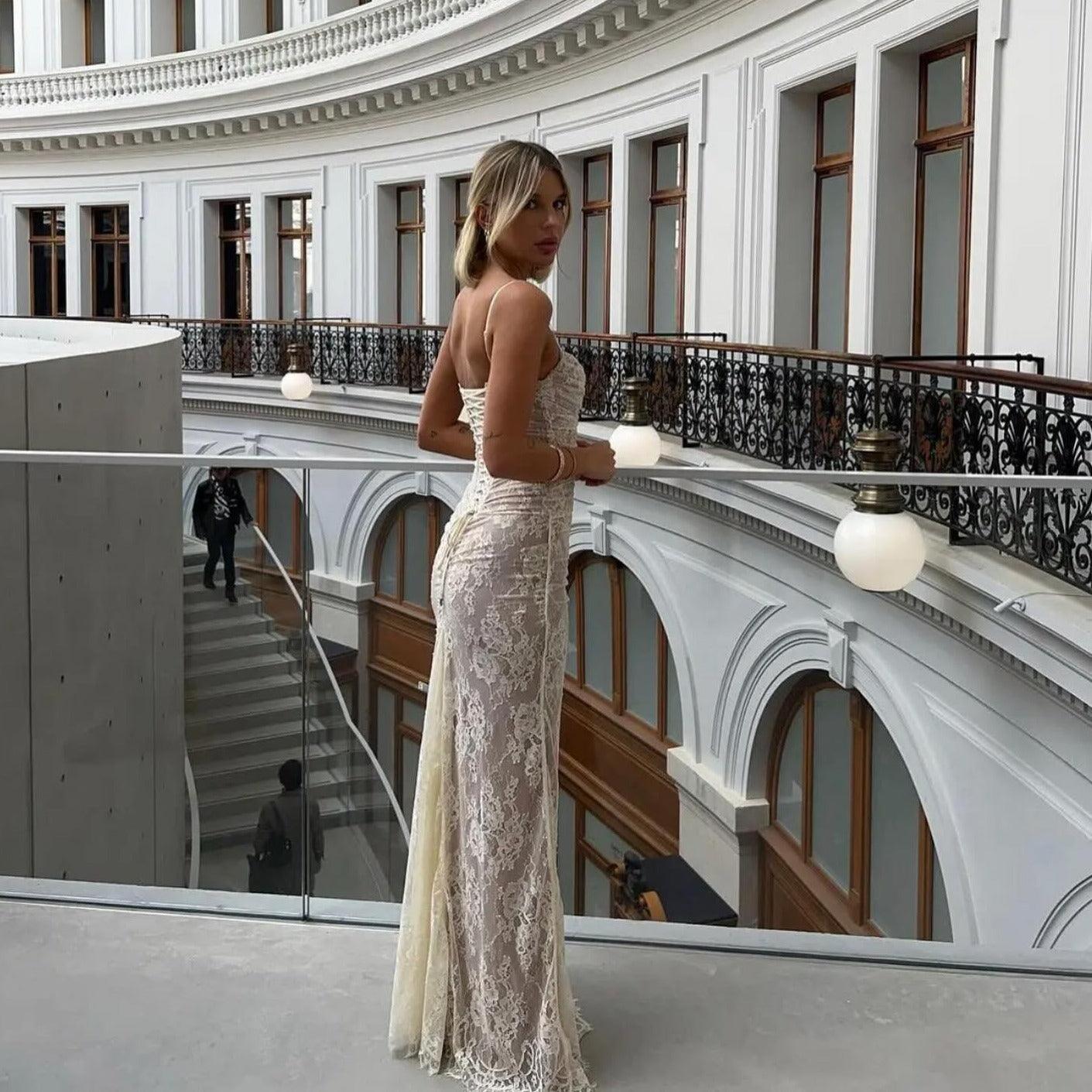 Dual Realms Vintage Lace Maxi Dress - View 2