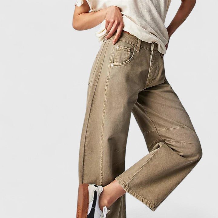 High Waist Faded Barrel Leg Jeans