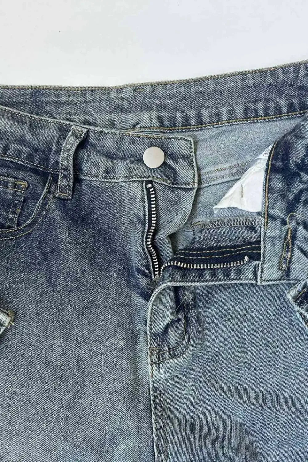 Detachable High Waist Wide Leg Jeans