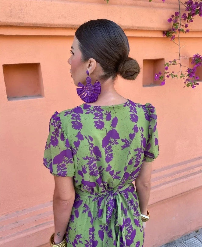 Aurelia Luxe Dress with Puff Sleeves Chic Silhouette Collection