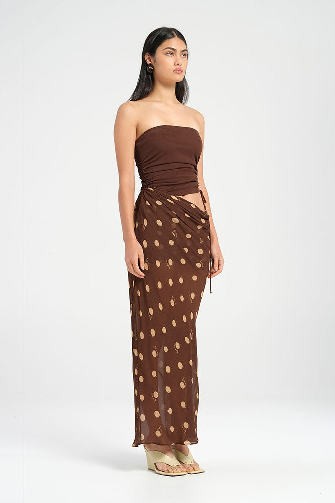 Polka Edition Dot Strapless Bodycon Maxi Dress