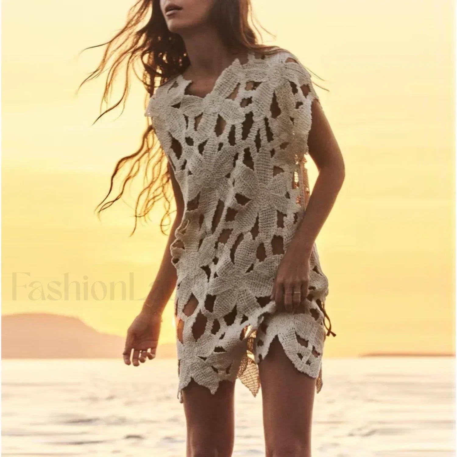 Diamond Holes Knit Cover Up