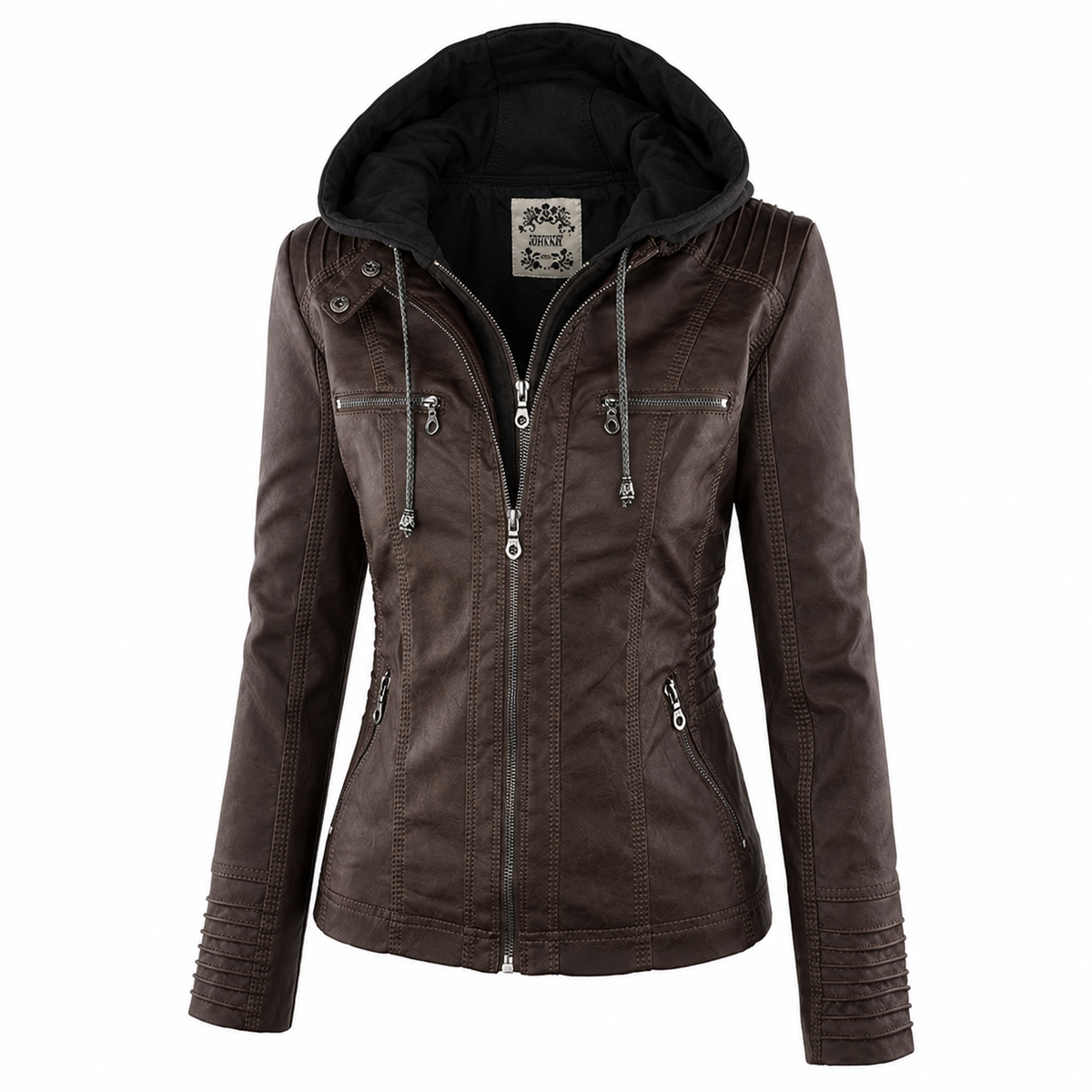 Diane | Hooded Leather Jacket