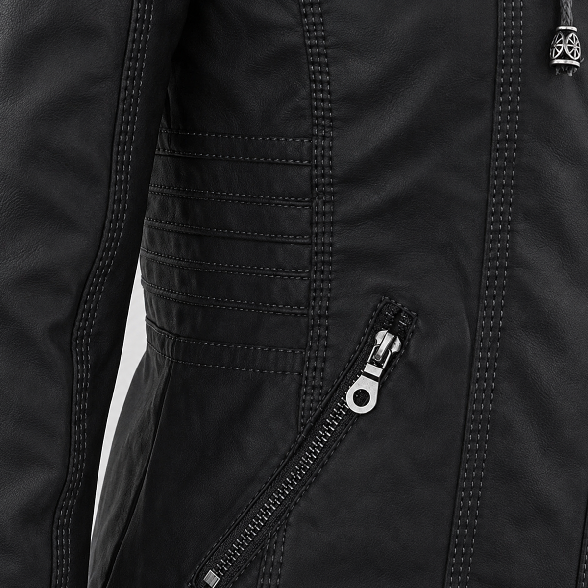 Diane | Hooded Leather Jacket