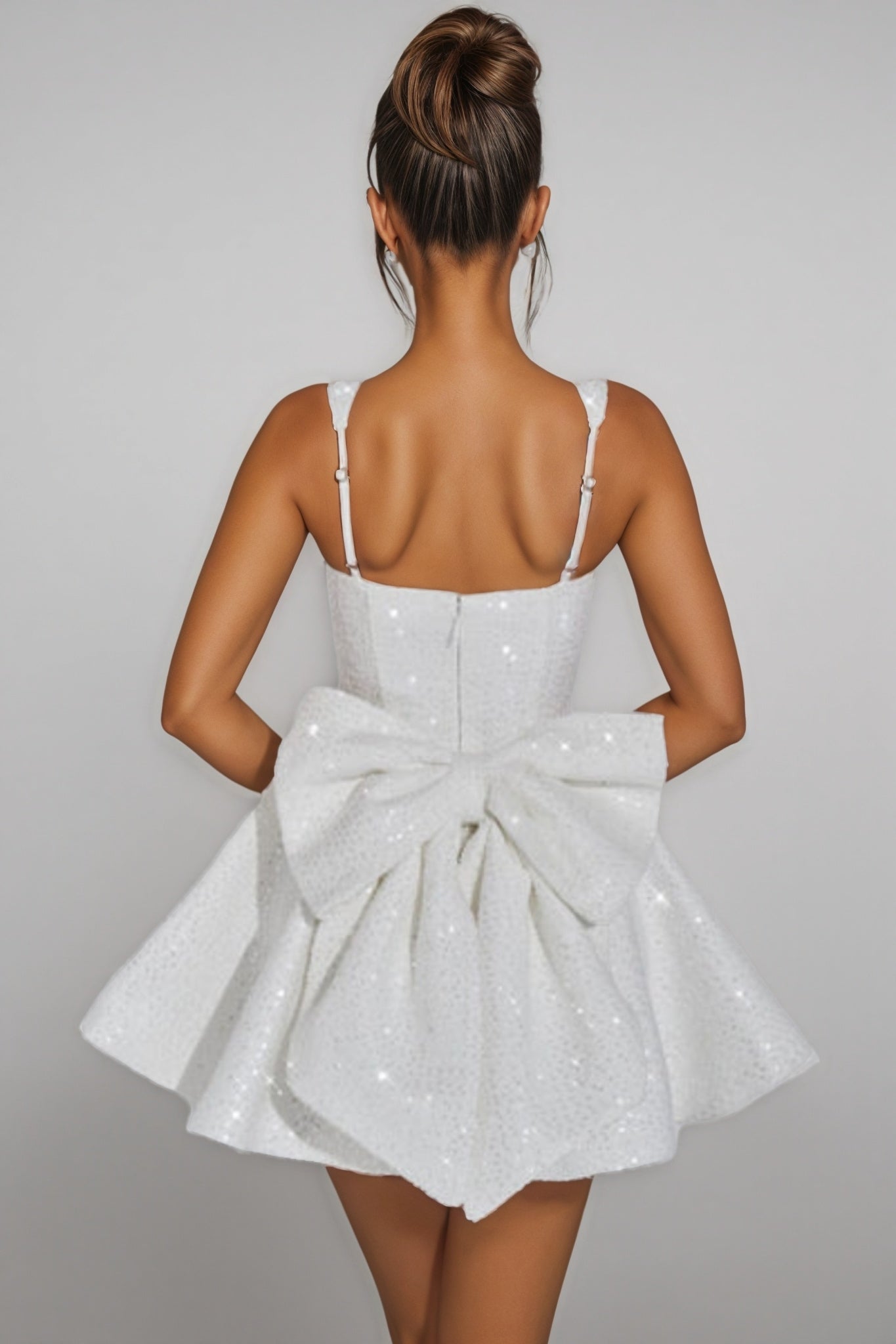 Sequin Bow Mini Dress