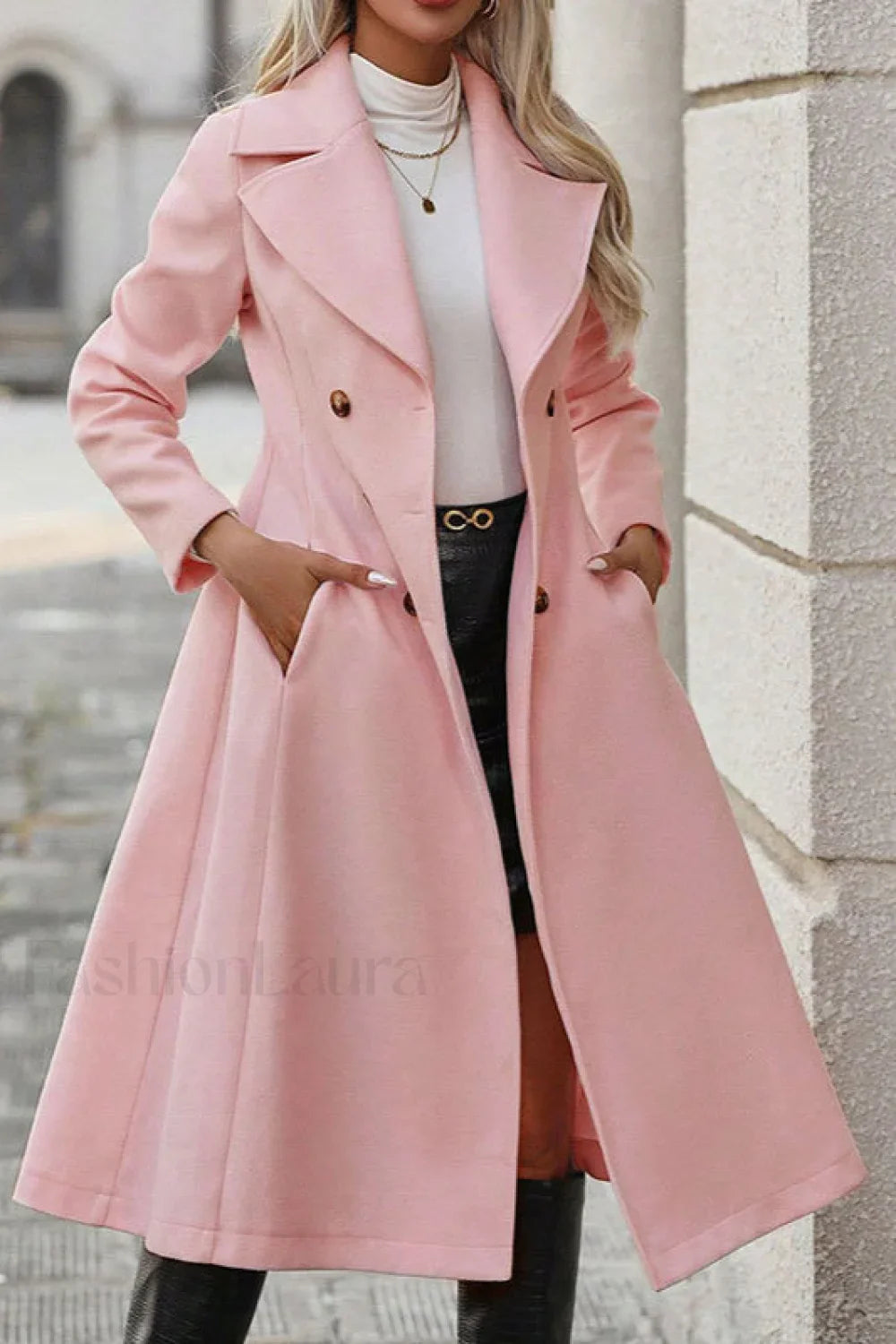 Double Breasted A-Line Coat