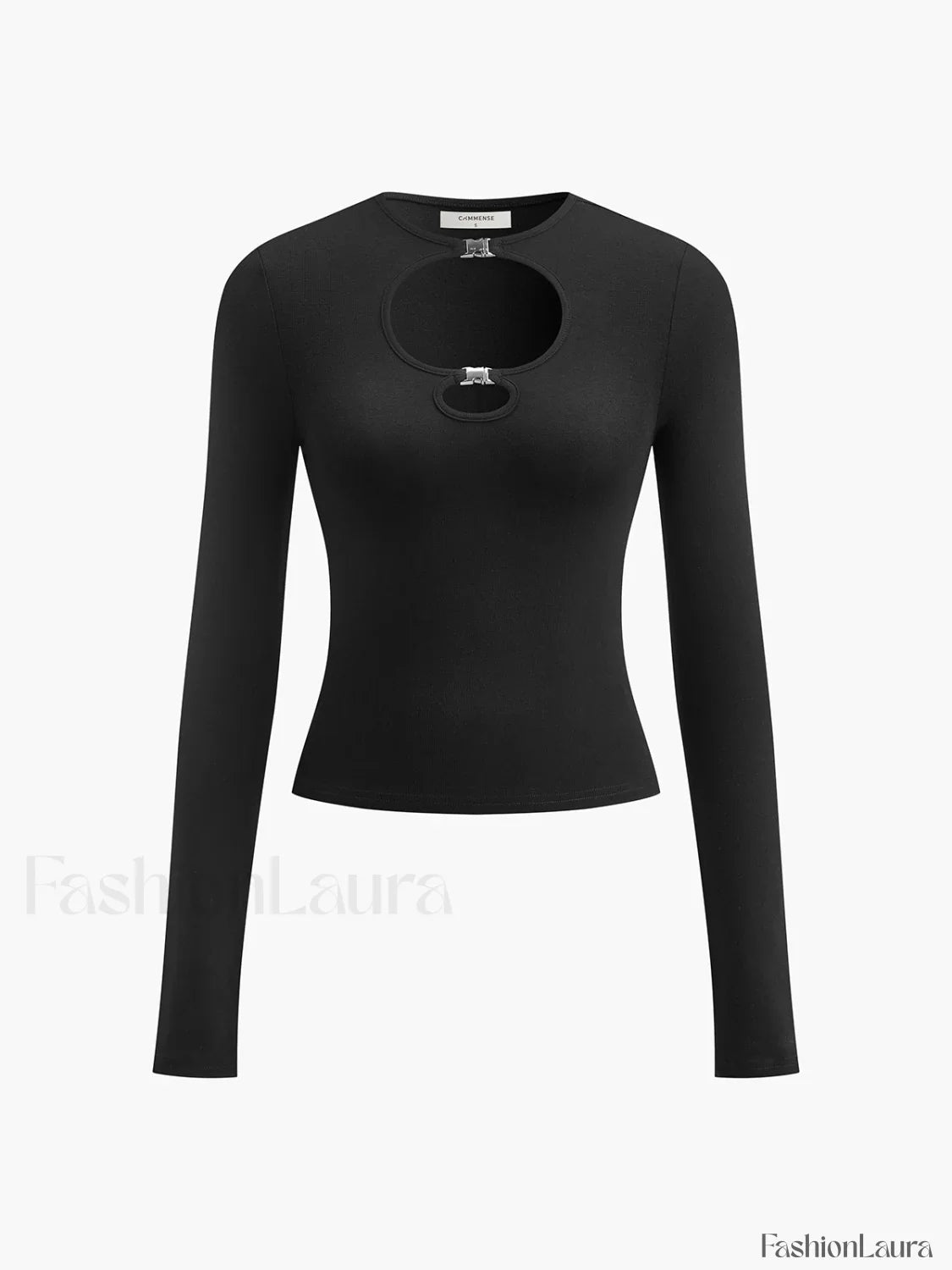 Double Keyholes Long Sleeve Top