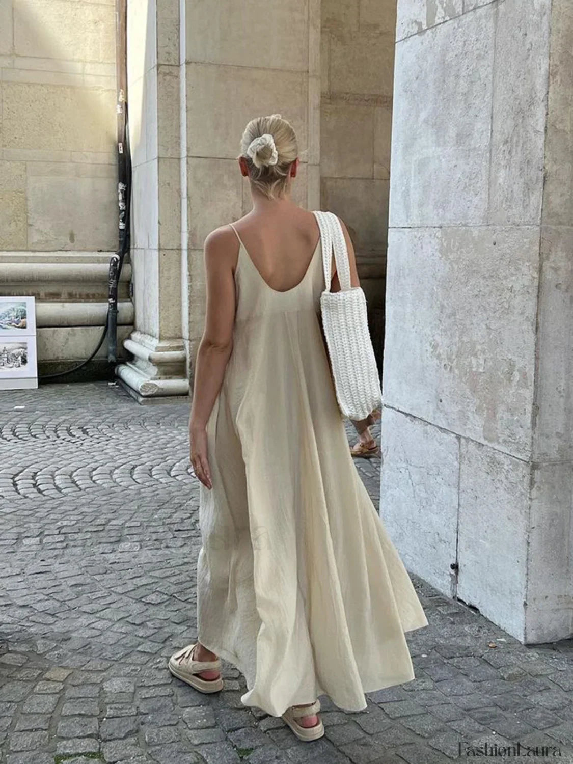 Double Layers Graceful V-neck Long Dress