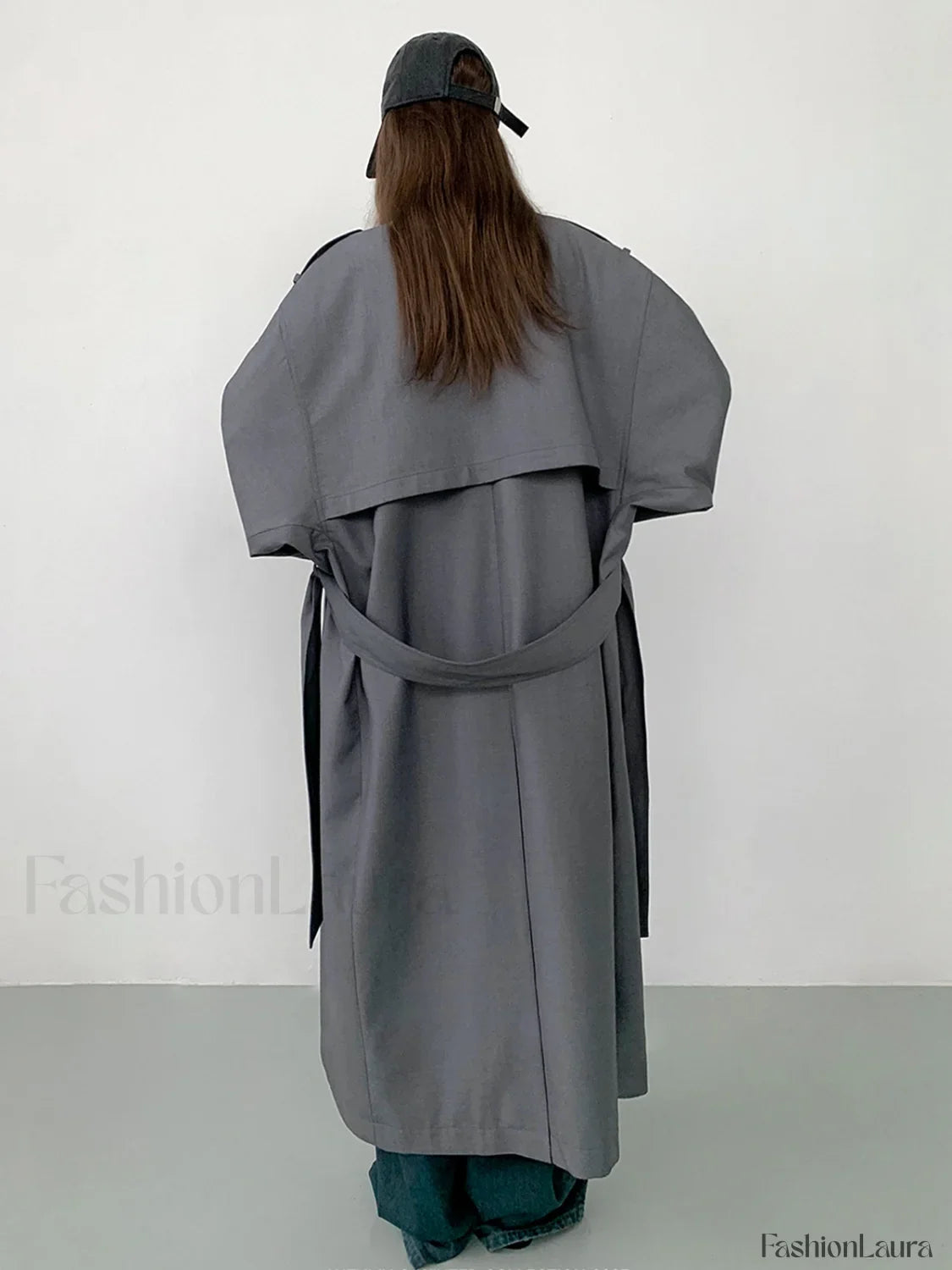 Double Pockets Graceful Longline Trench Coat