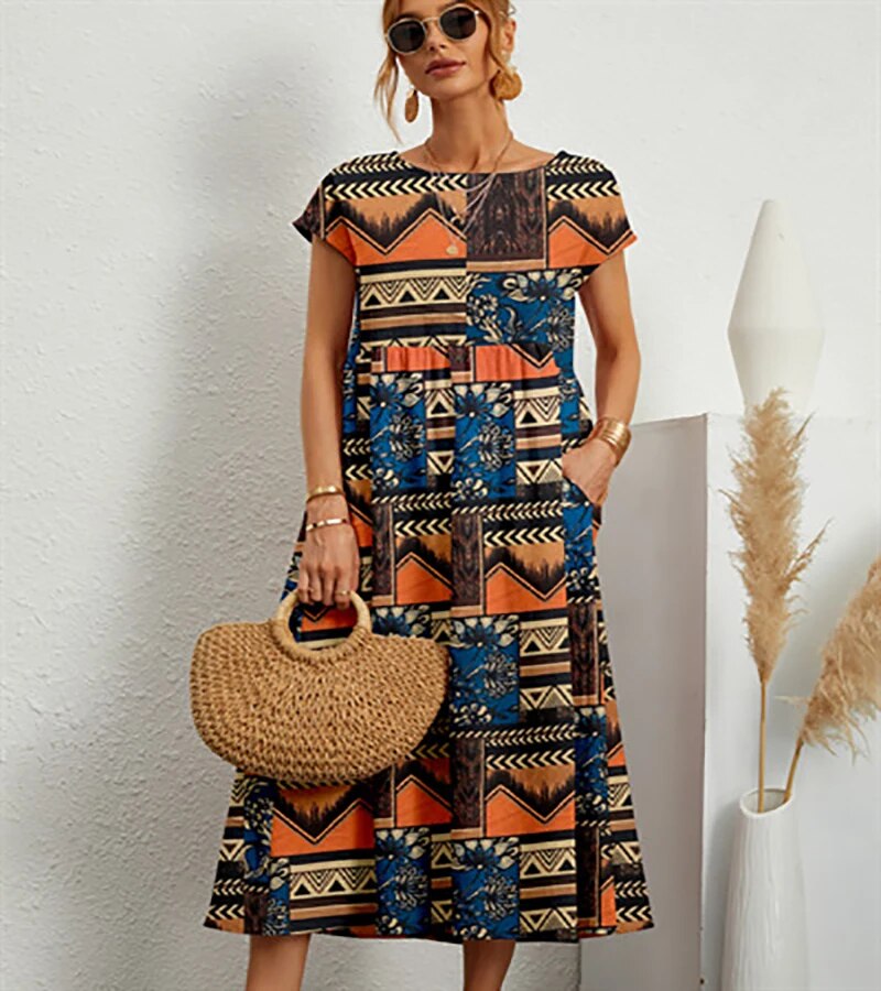 Nicole Timeless Long Cotton Summer Dress, and Designer Dress Edit