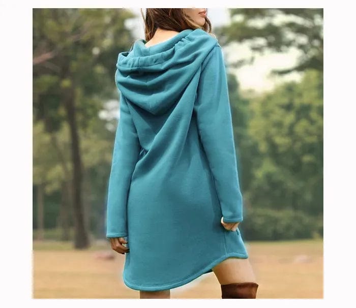 Monica Womens Hooded Sweater Dress with Relaxed Fit and Streetwear Style