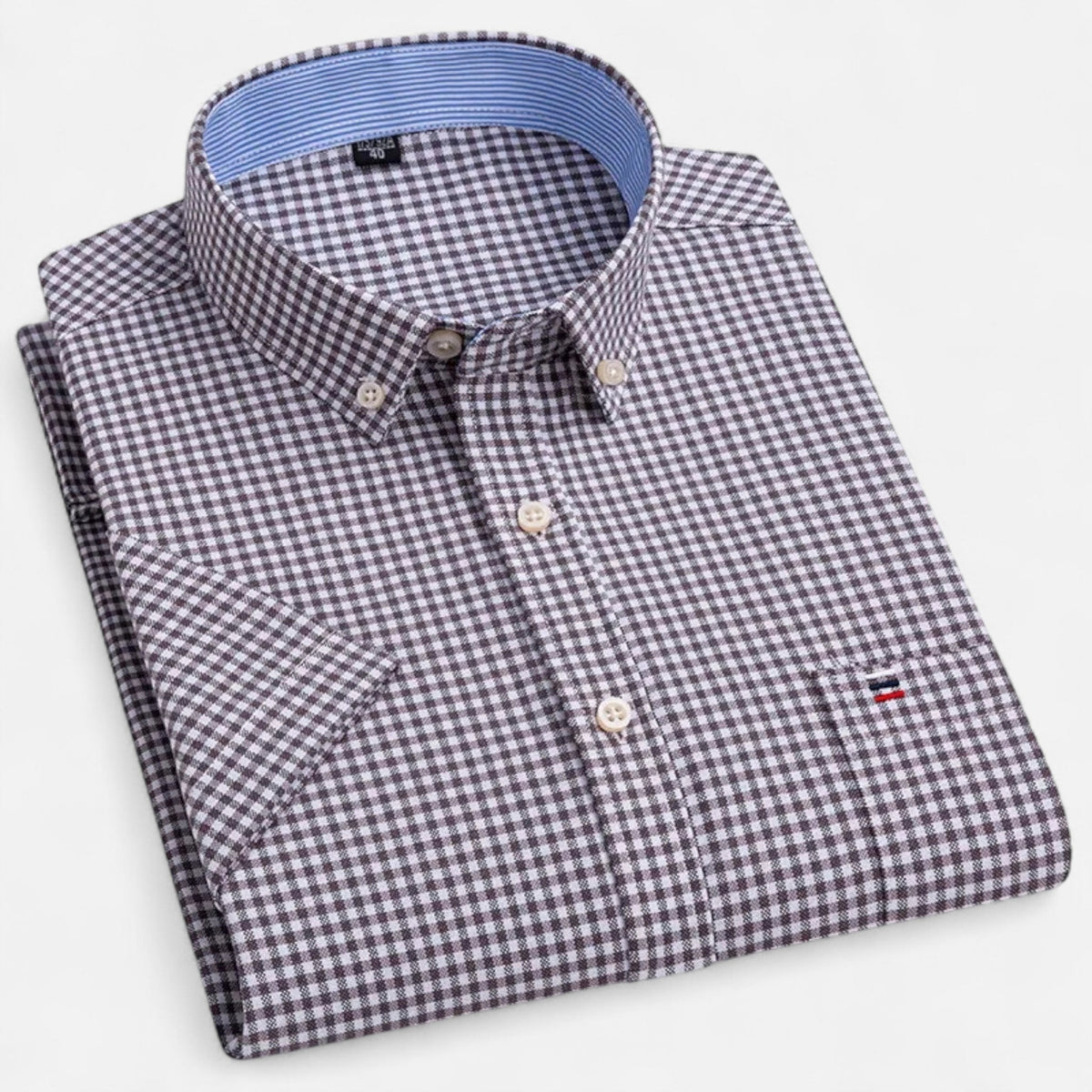 Men's Oxford Cotton Short Sleeve Button-Up Shirt