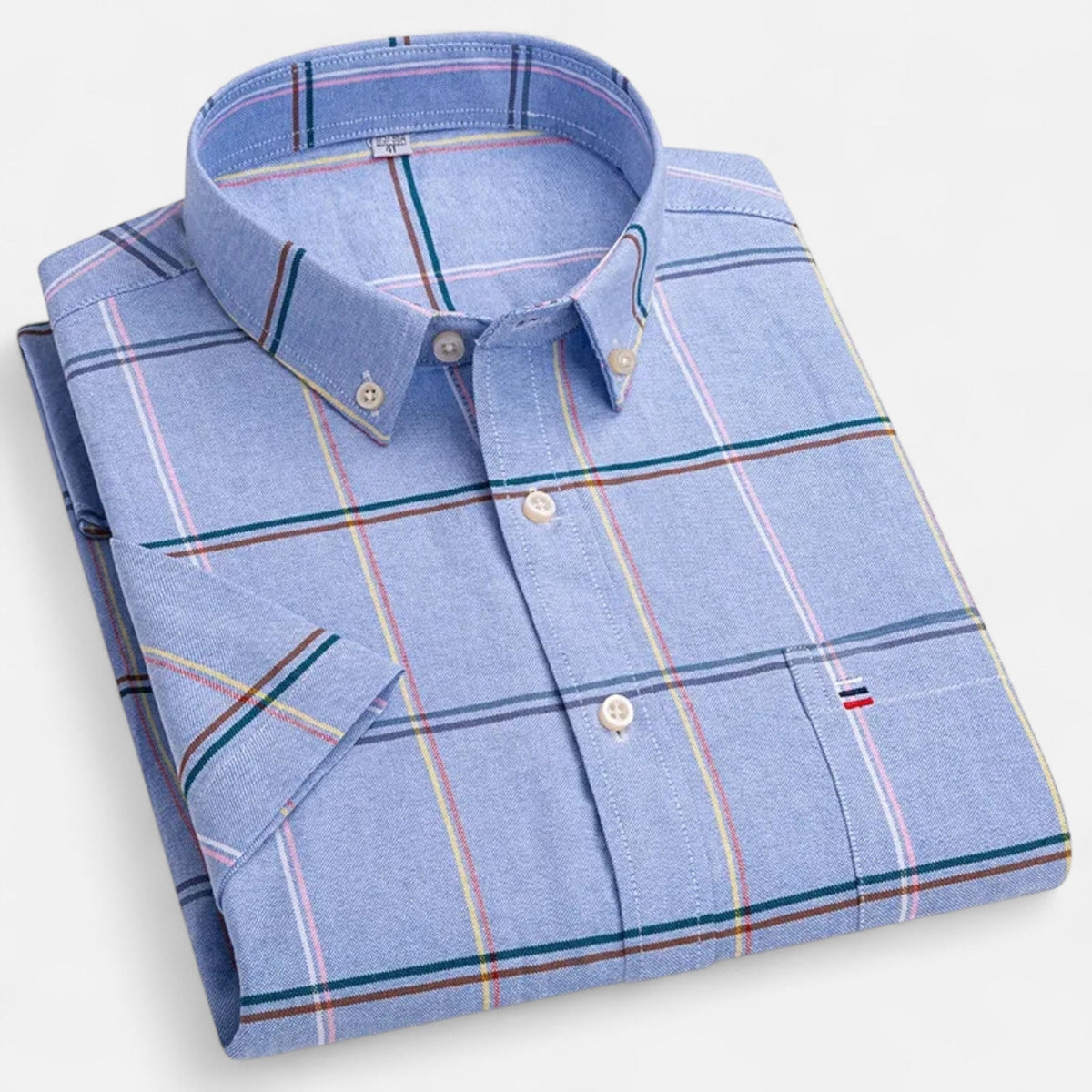 Men's Oxford Cotton Short Sleeve Button-Up Shirt