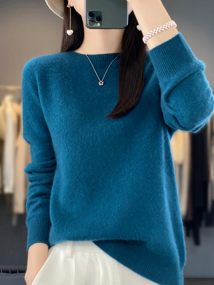 Crew Neck Long Sleeve Knit Sweater