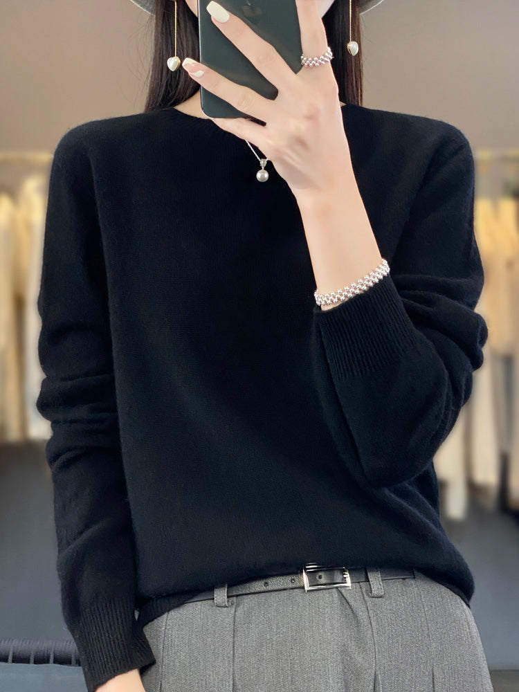 Crew Neck Long Sleeve Knit Sweater