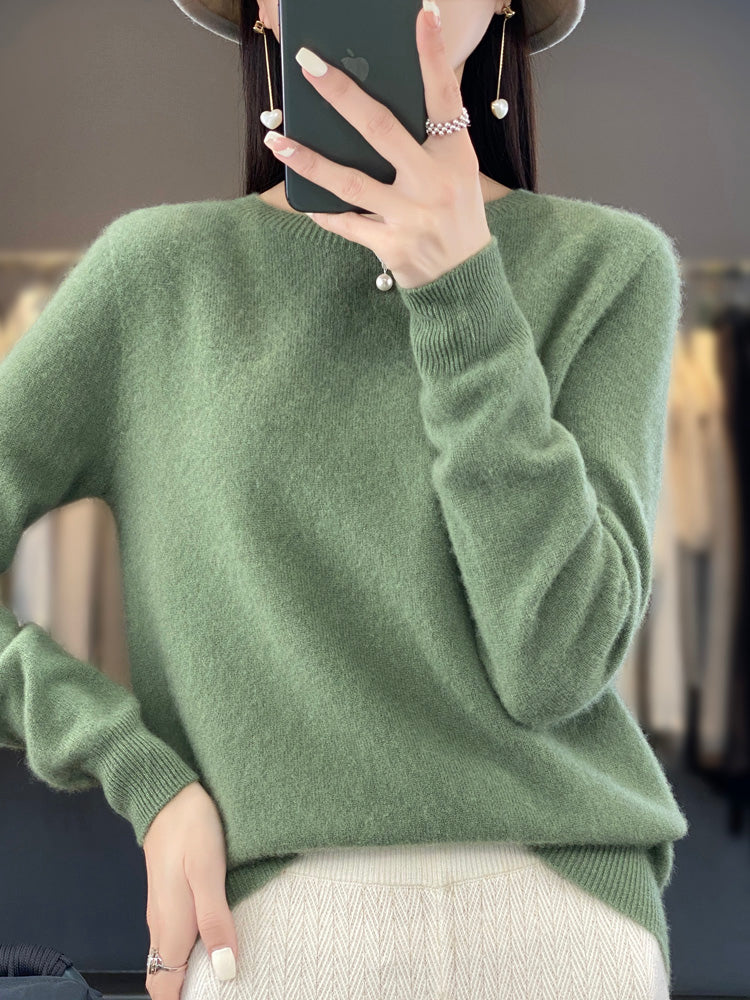 Crew Neck Long Sleeve Knit Sweater