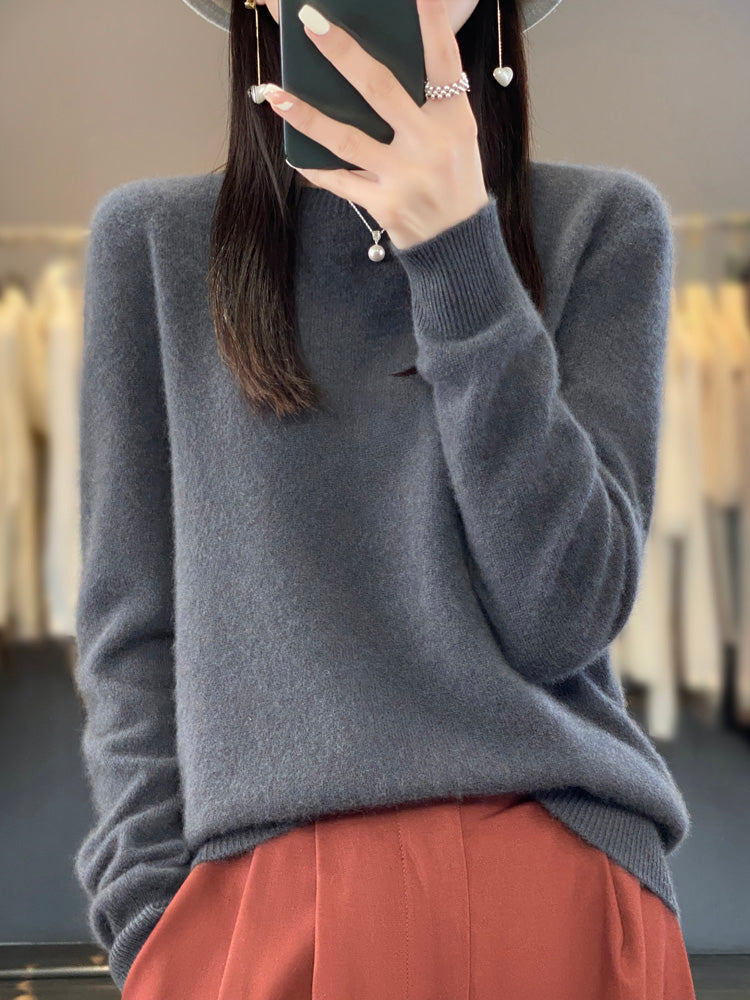 Crew Neck Long Sleeve Knit Sweater