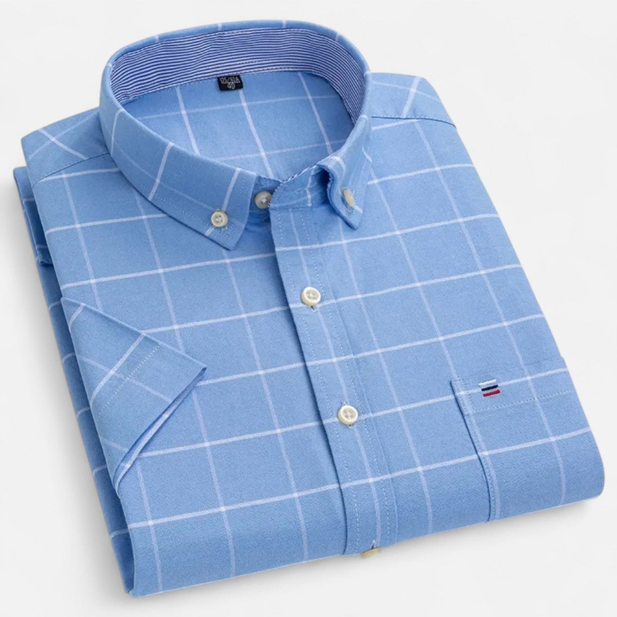 Men's Oxford Cotton Short Sleeve Button-Up Shirt