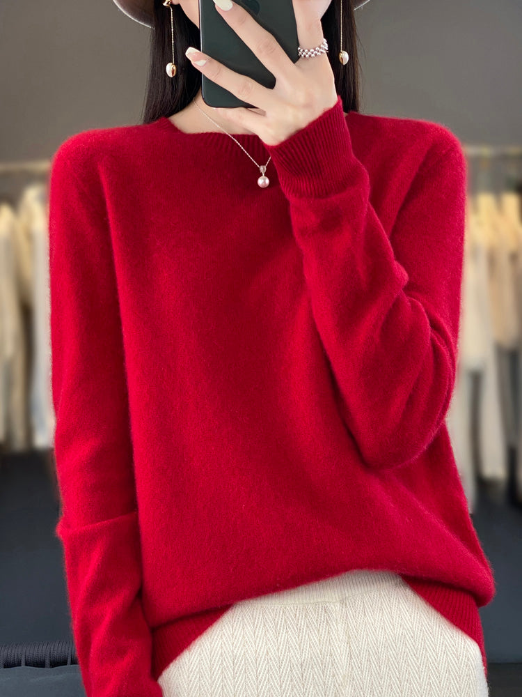 Crew Neck Long Sleeve Knit Sweater