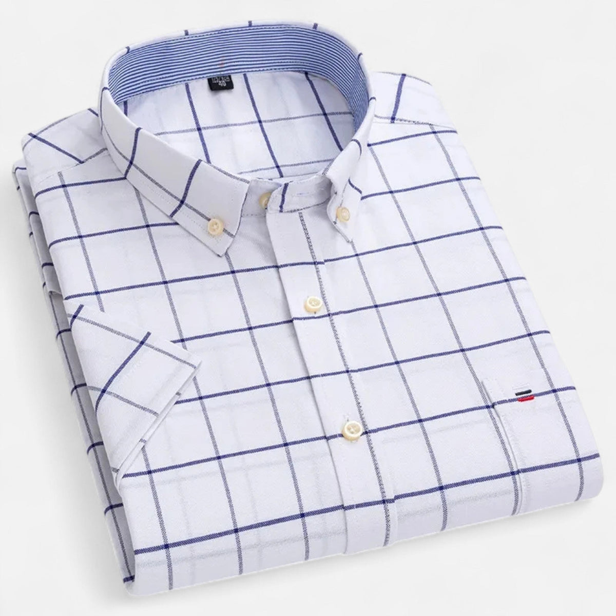Men's Oxford Cotton Short Sleeve Button-Up Shirt