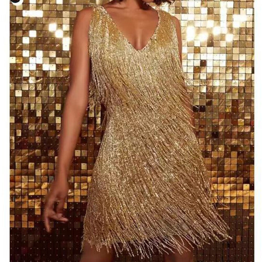Delilah Chic Sparkling Tassel Dress, Party Dress for Women Premium Wardrobe Essential