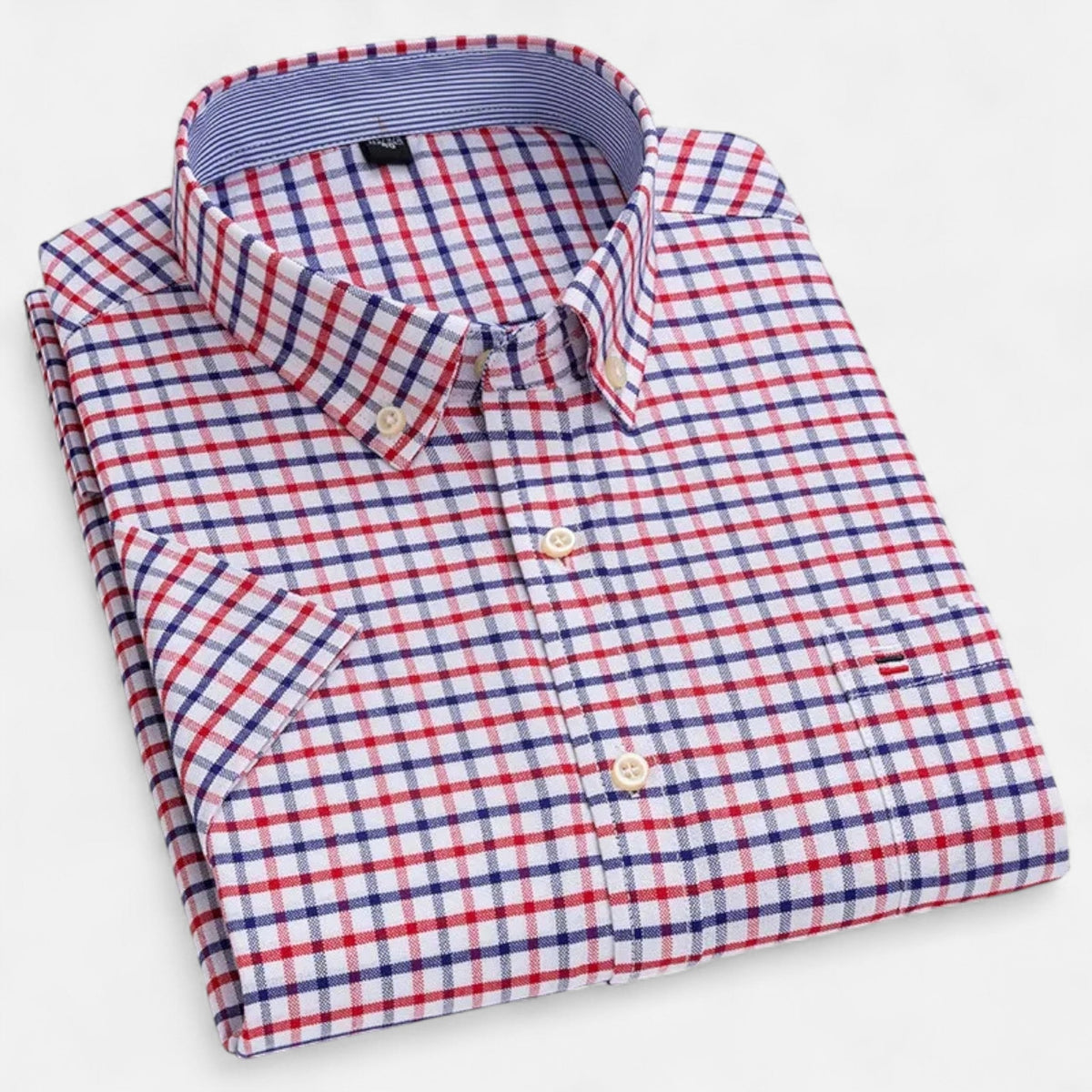Men's Oxford Cotton Short Sleeve Button-Up Shirt