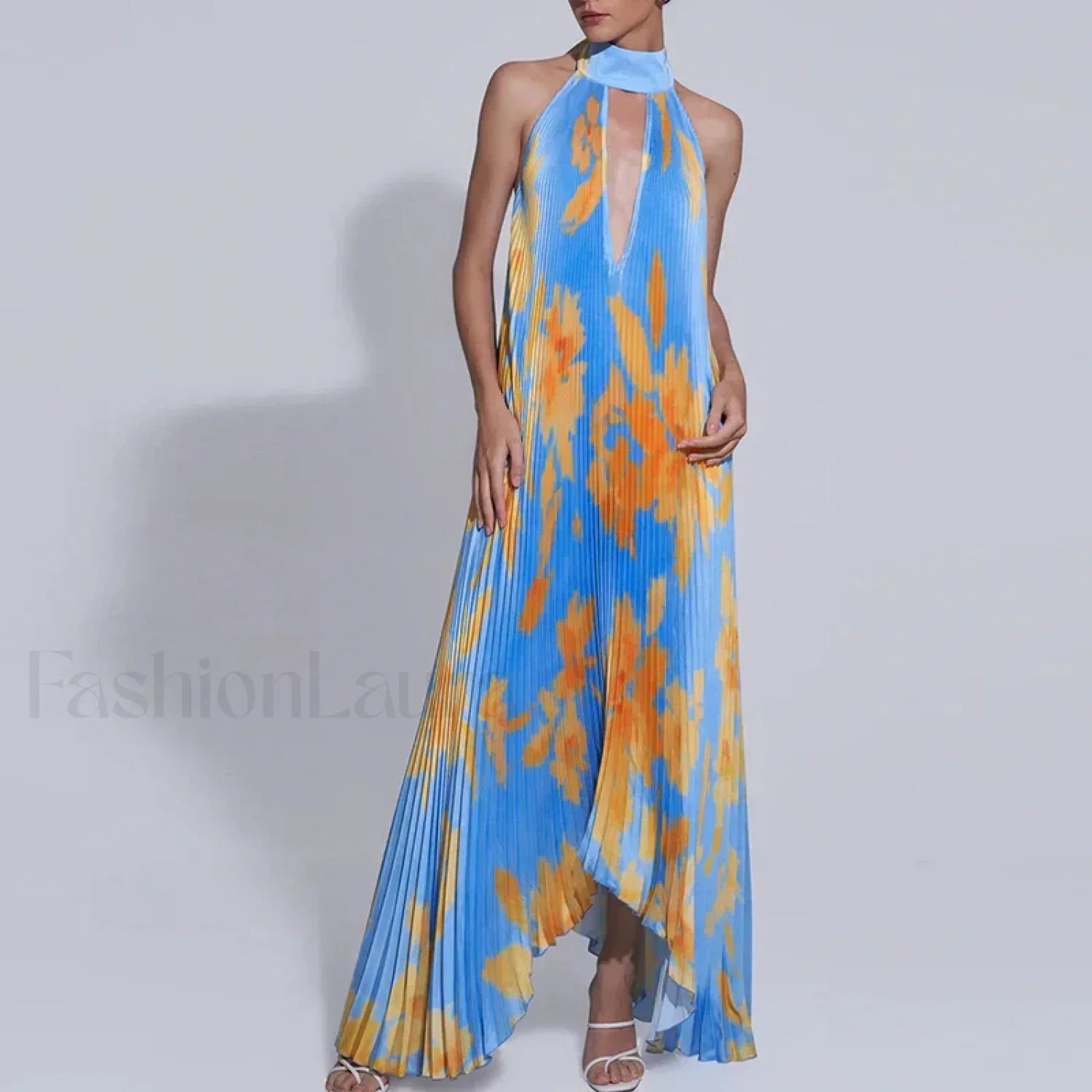 Draped Ethnic Hem Printed Maxi Dress