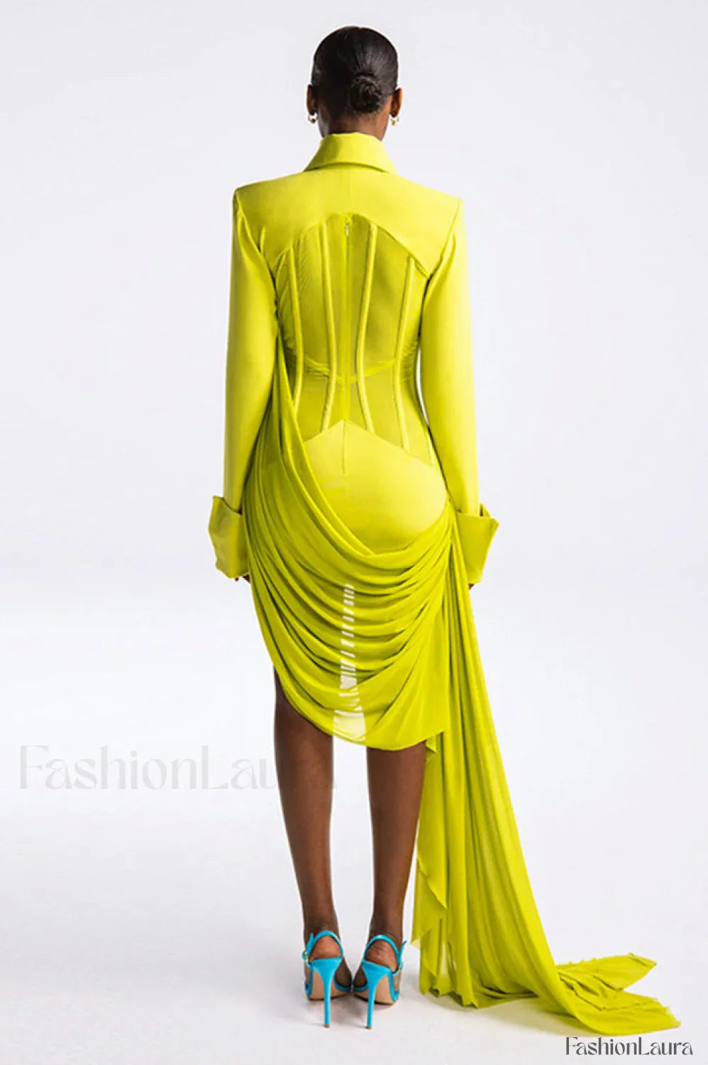 Draped Mesh Stylish Corset Mini Dress