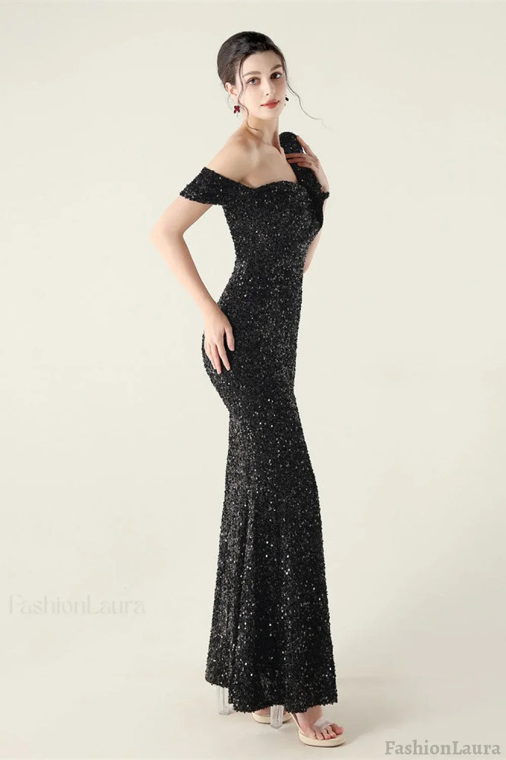 Draped One Shoulder Ruffle Formal Dress