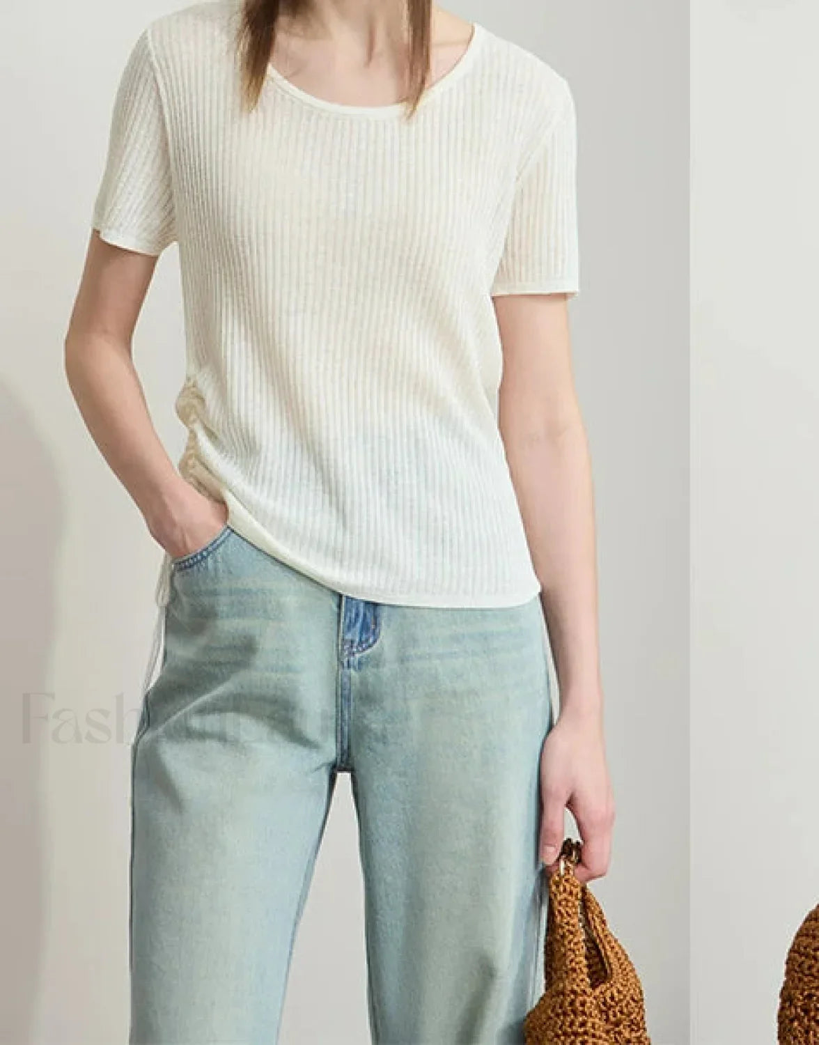 Drawstring Round Neck T-Shirt